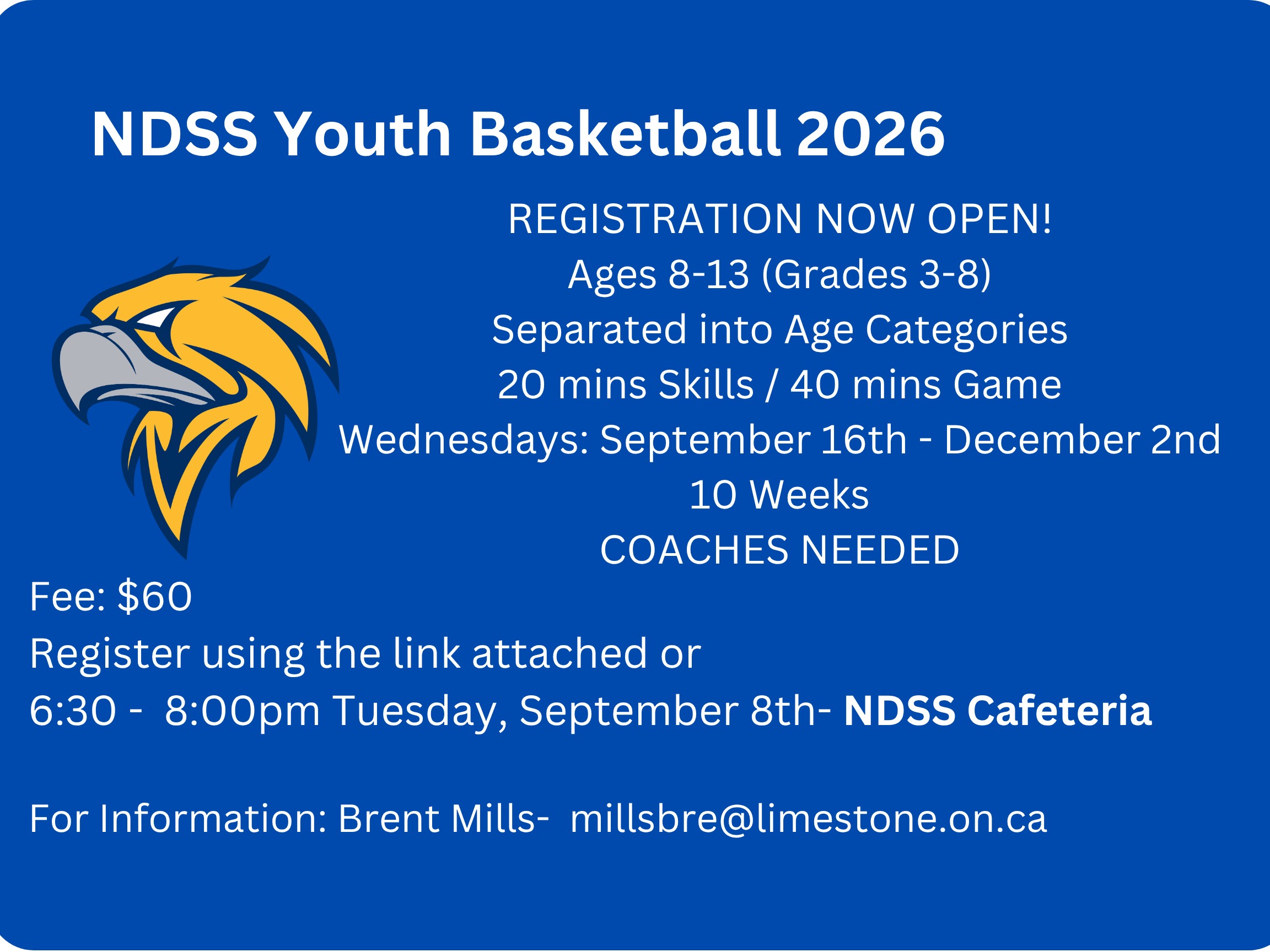 NDSS Youth Basketball Registration Flyer 2026