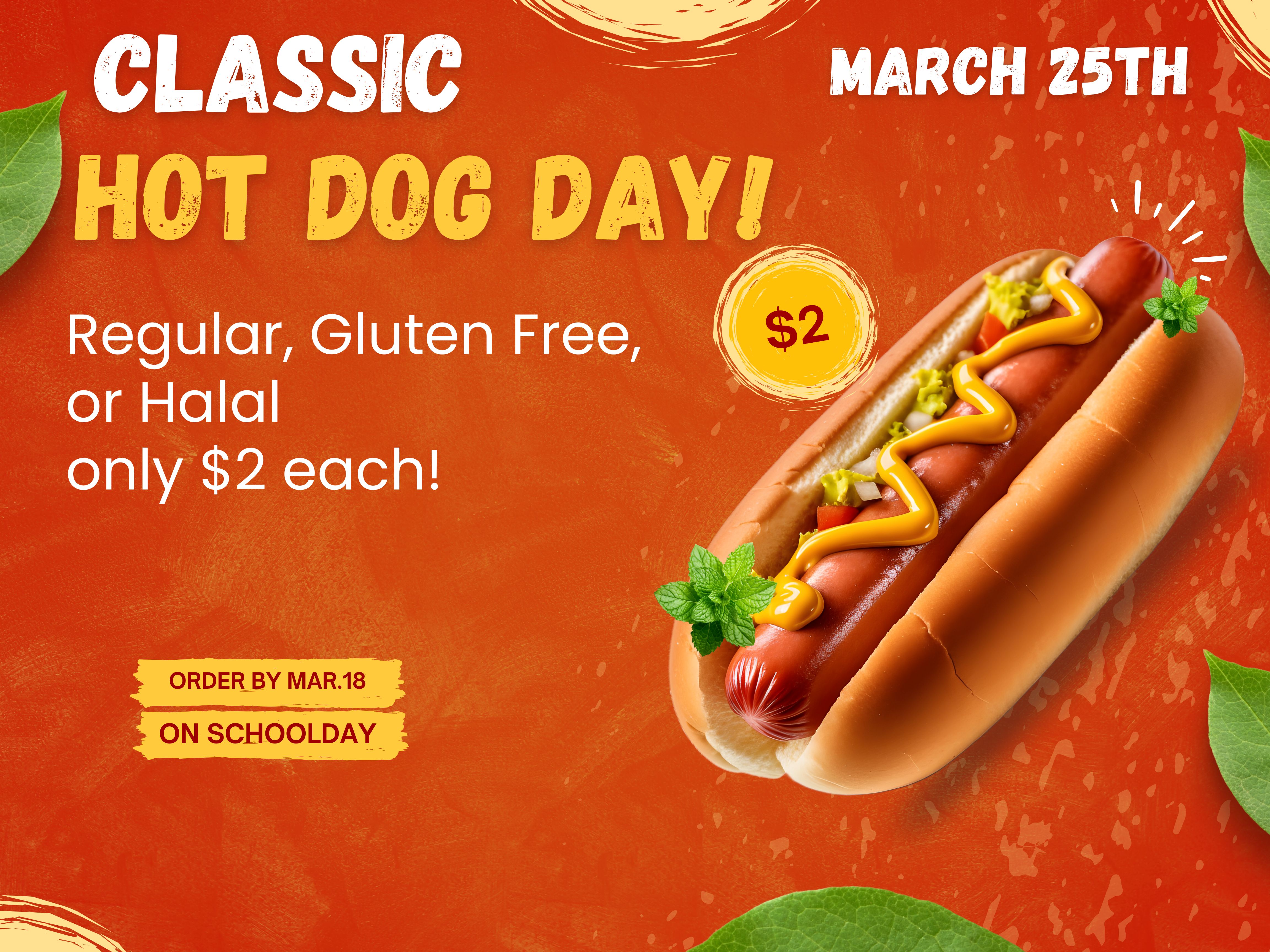 Red and Orange Modern Hot Dog Food Poster