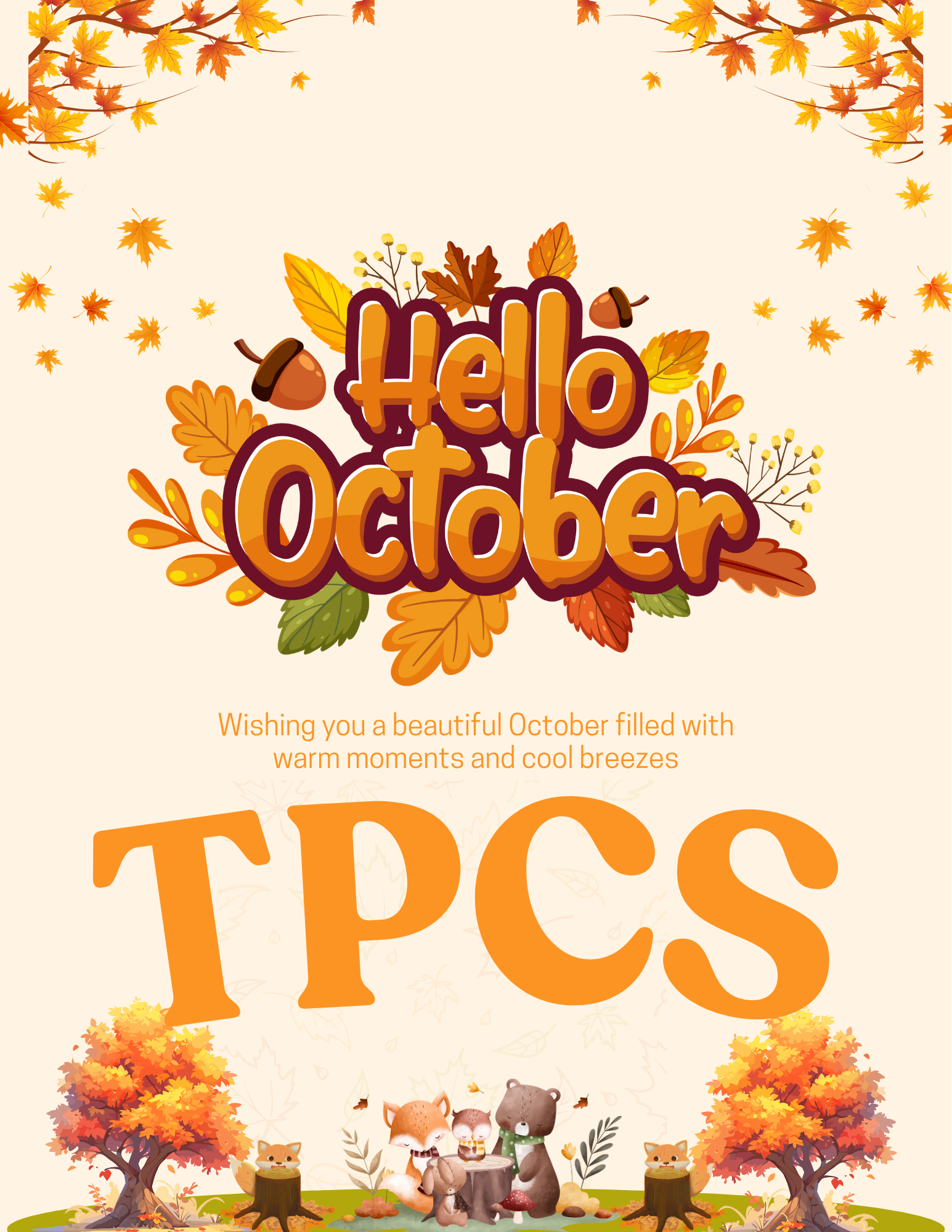 Orange Aesthetic Hello October Poster