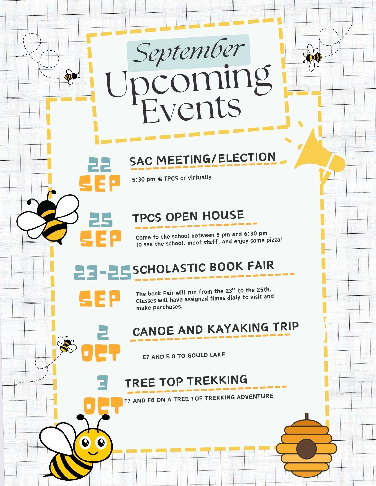 Yellow Blue Illustrative Upcoming Events Flyer