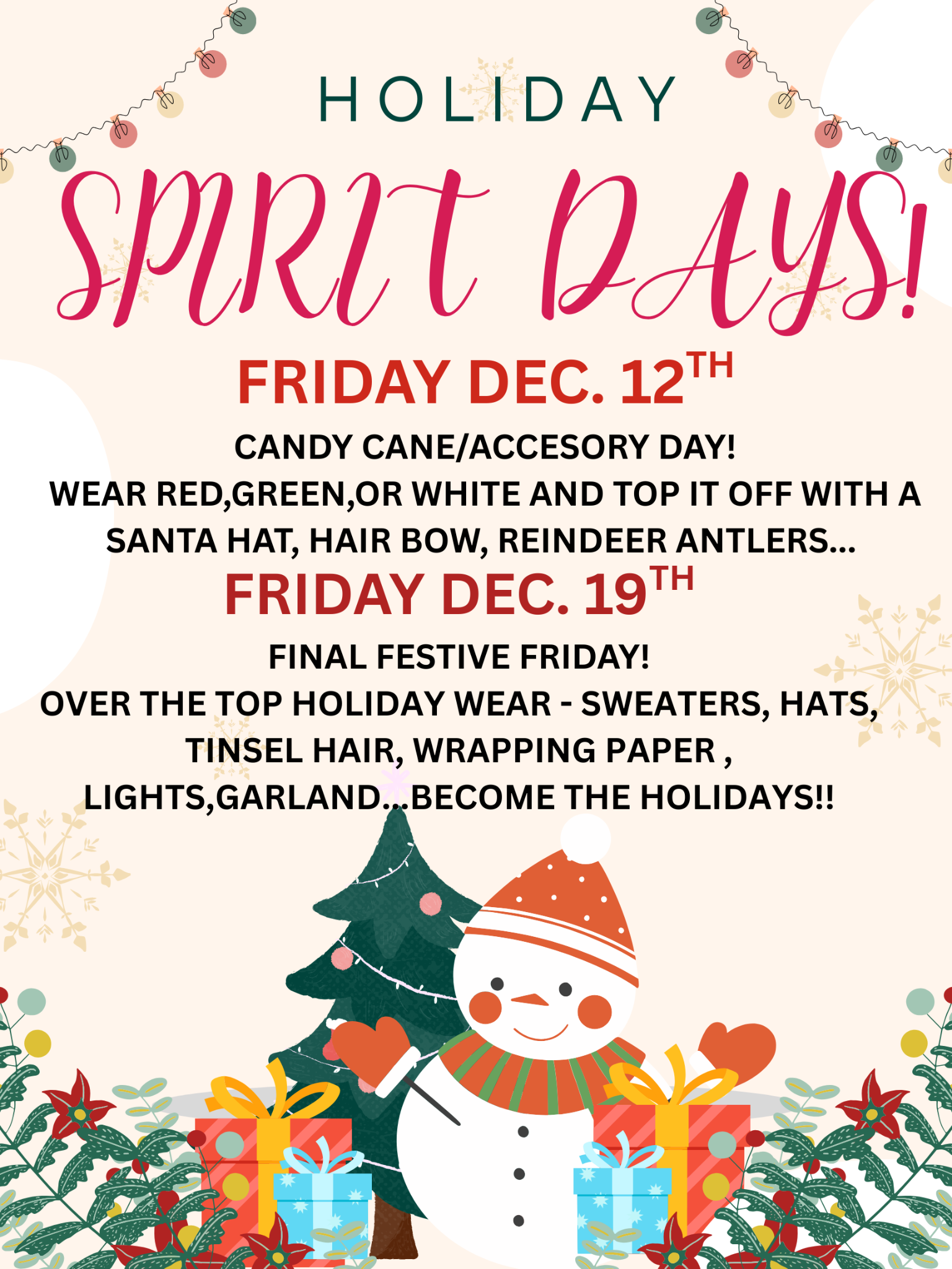 Red and Beige Illustrative Merry Christmas Poster