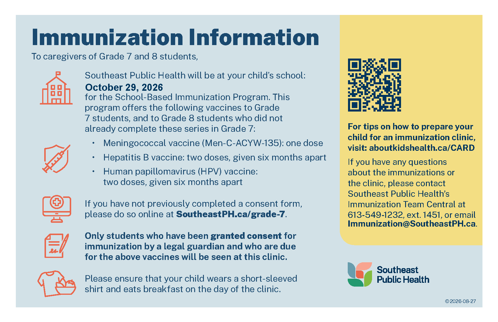 Immunization Info Grade 7 8 Digital The Prince Charles