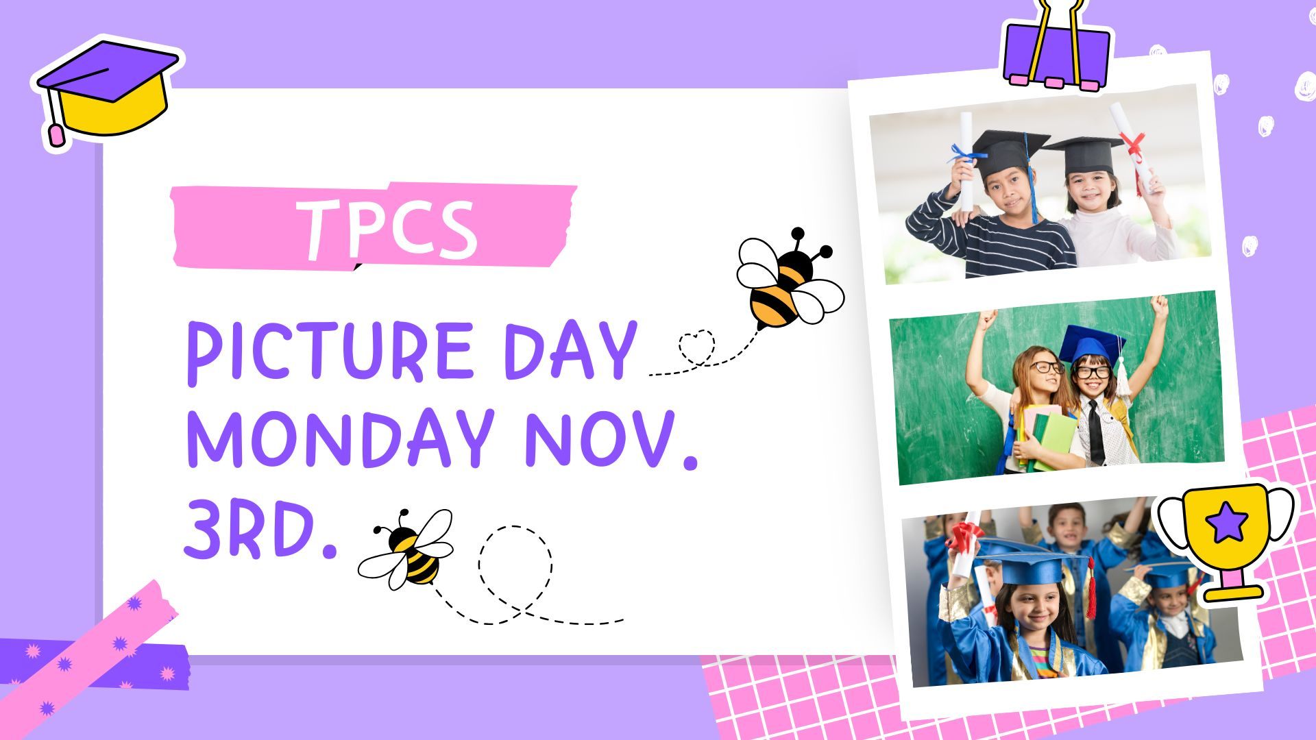 Purple Graduation Picture Collages Presentation