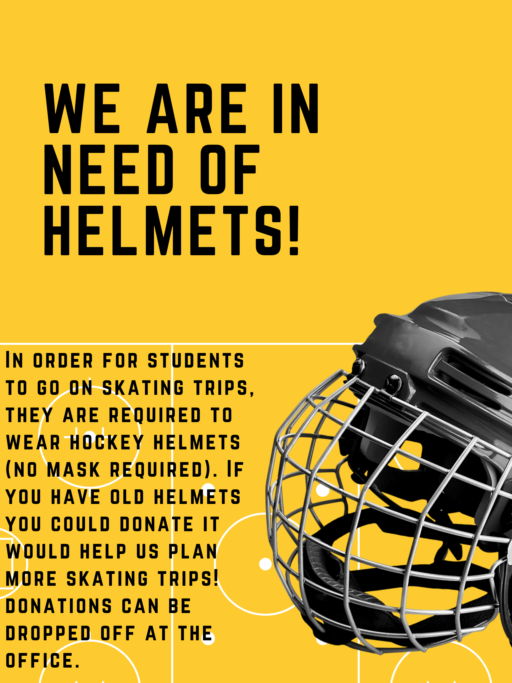 Yellow & Black Helmet Icon Hockey Poster