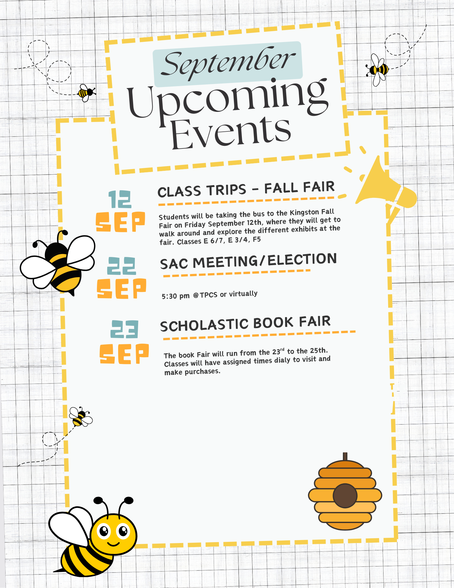 Yellow Blue Illustrative Upcoming Events Flyer