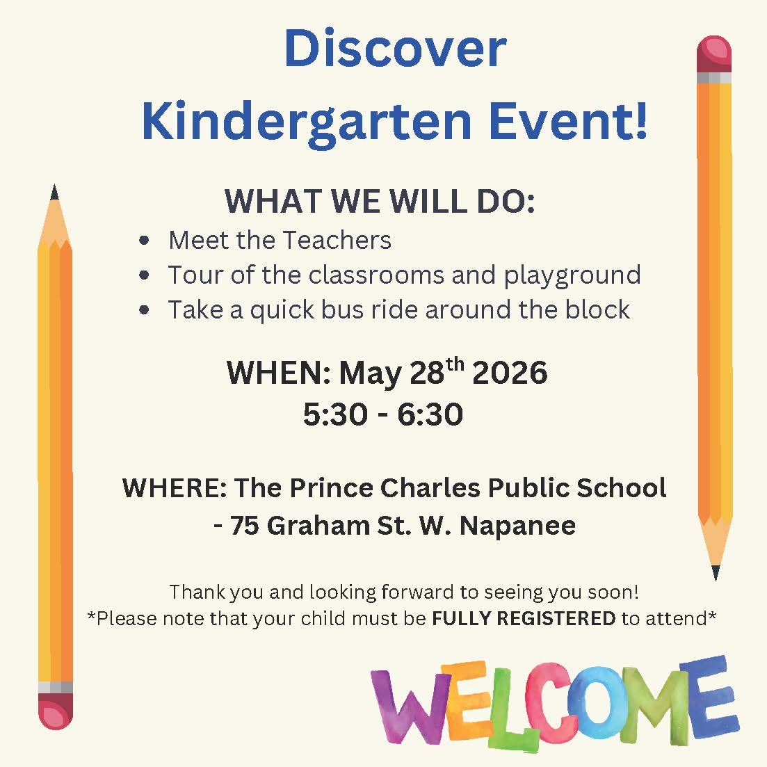 Welcome to Kinder Event Information